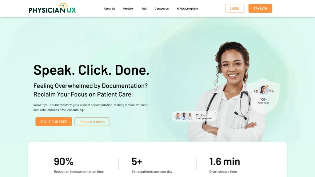 Physician UX website