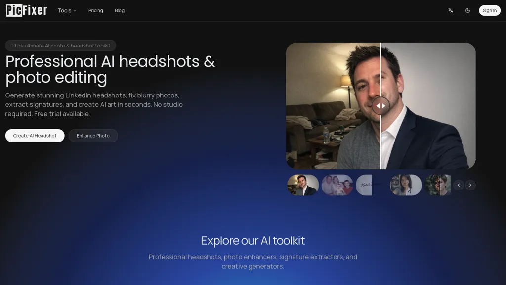 PicFixer.ai AI tool screenshot