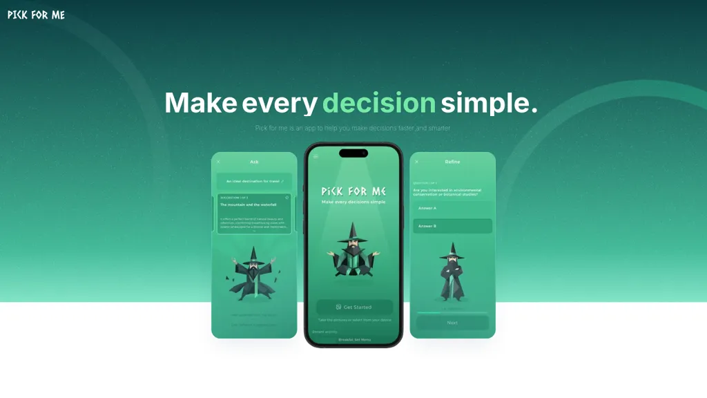 Pick For Me website