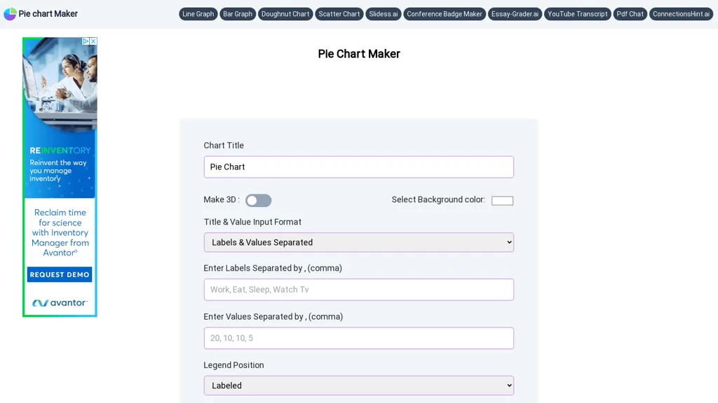 Piechartmaker.co website