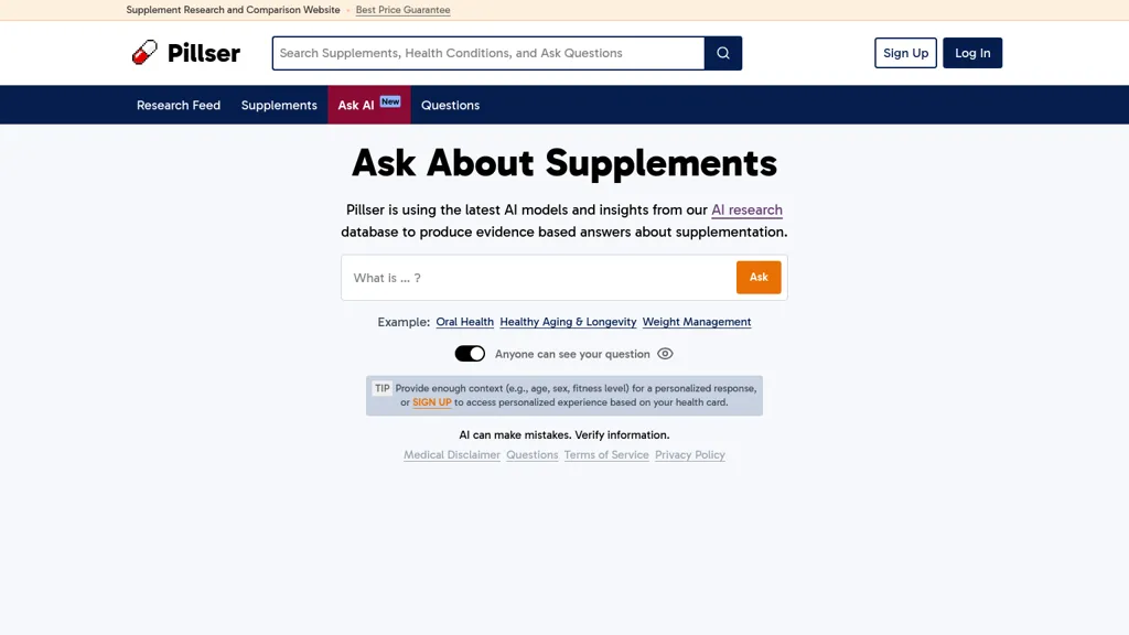 Pillser Ask website