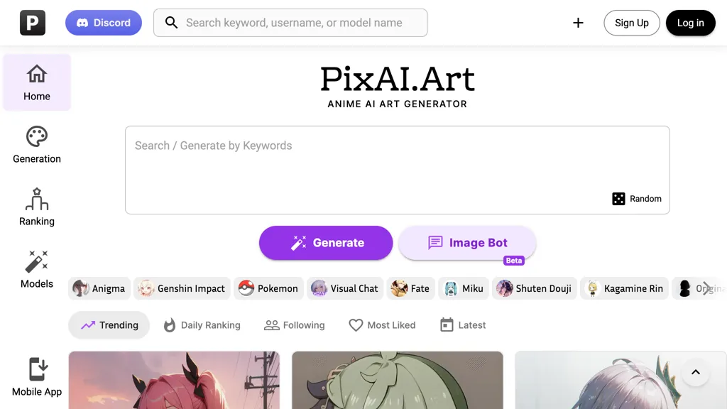 PixAI.ART website