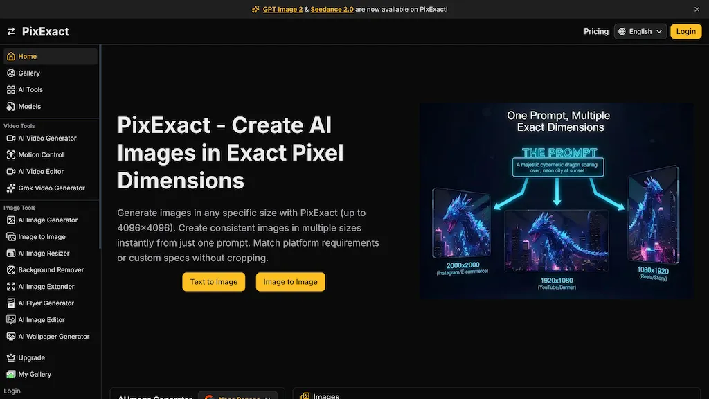 PixExact AI tool screenshot