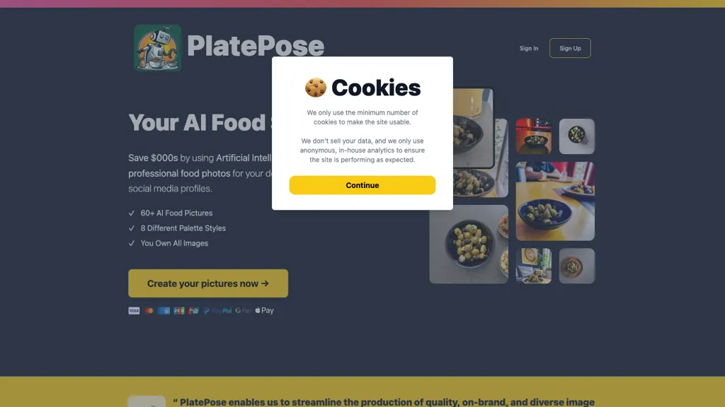PlatePose website