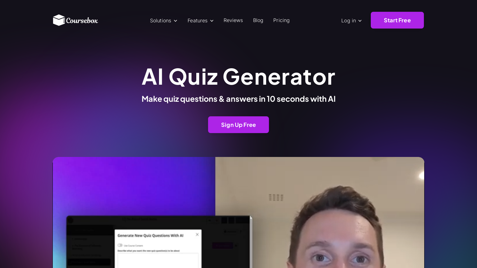 AI Quiz Generator - Coursebox - AI Education Tool