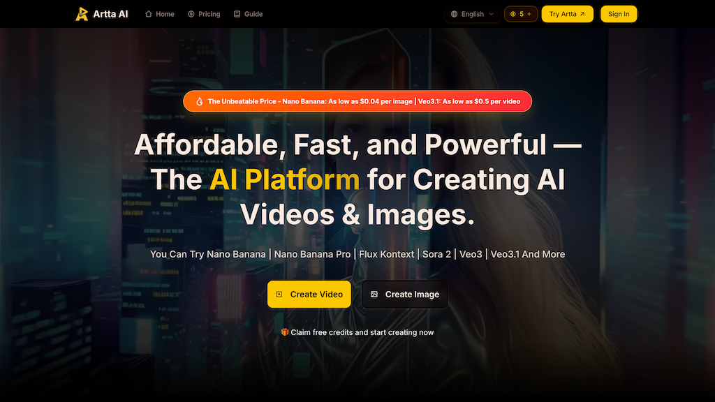 artta-ai-ai-video-generation-tool