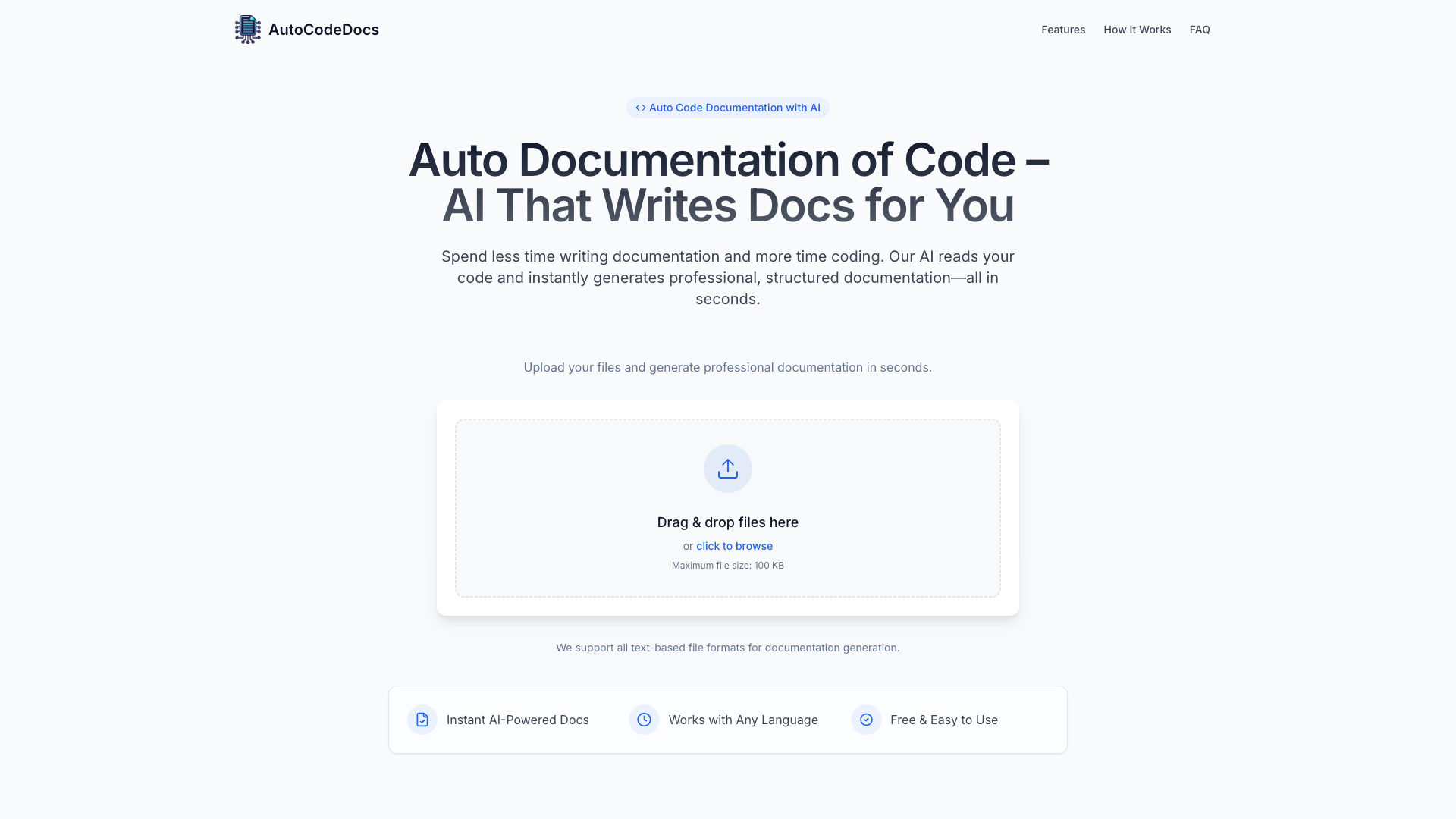 AutoCodeDocs - AI Documentation Generation Tool