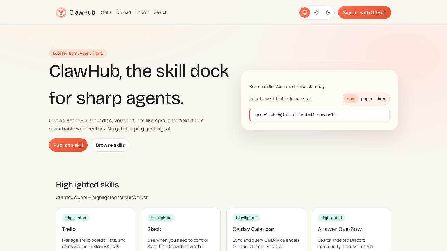 Clawhub.ai - AI Agents Tool