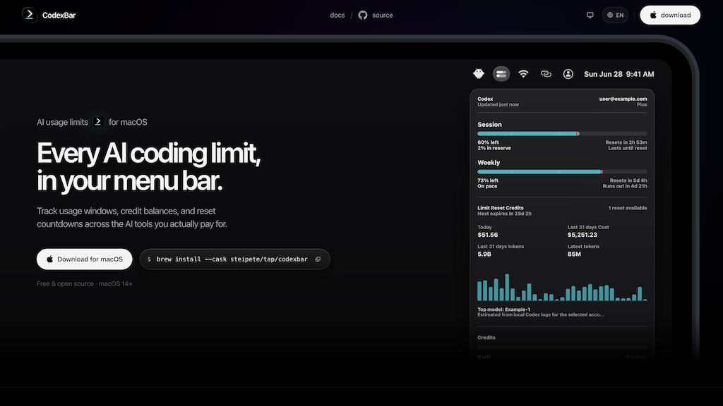 Codexbar - AI Developer Tool