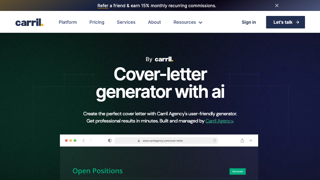 Coverletter generator with AI