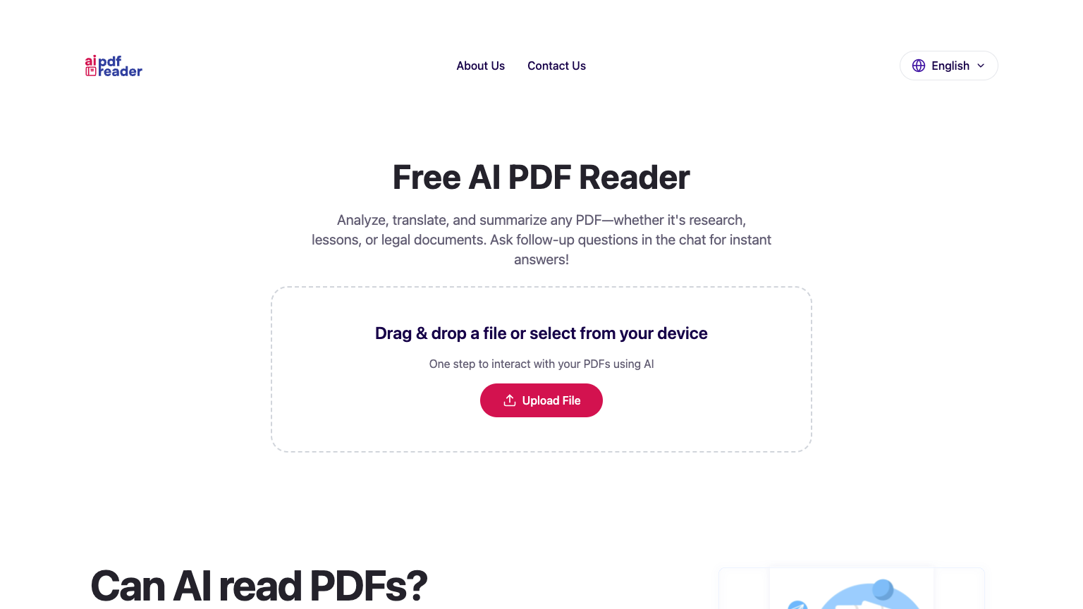 Free AI PDF Reader - AI Document Assistant Tool