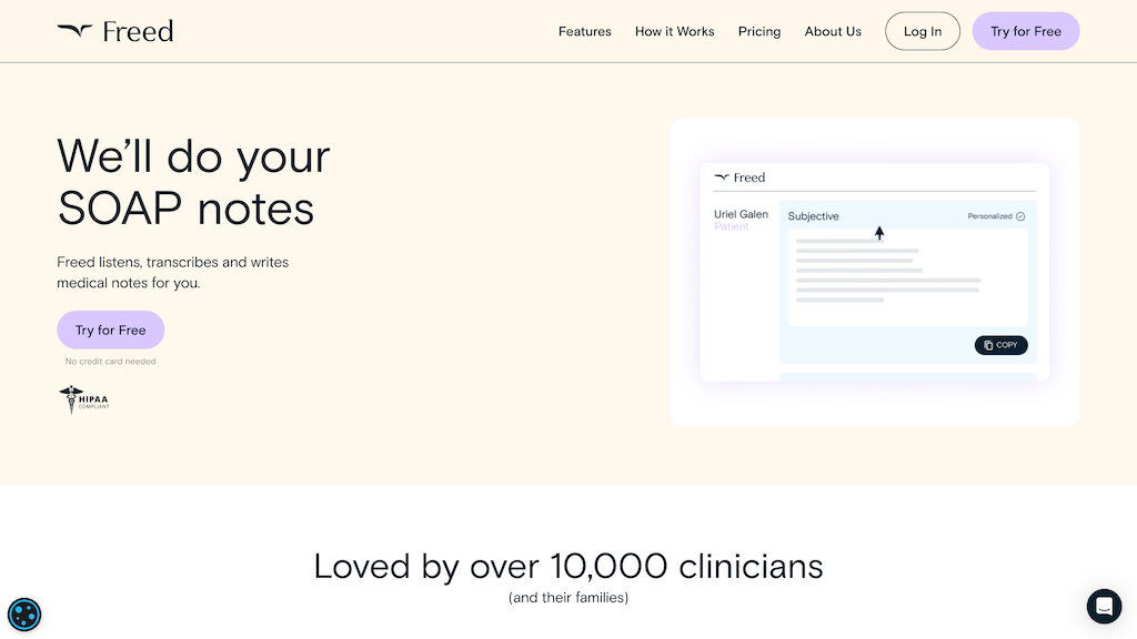 Freed AI The AI Medical Scribe for Clinicians