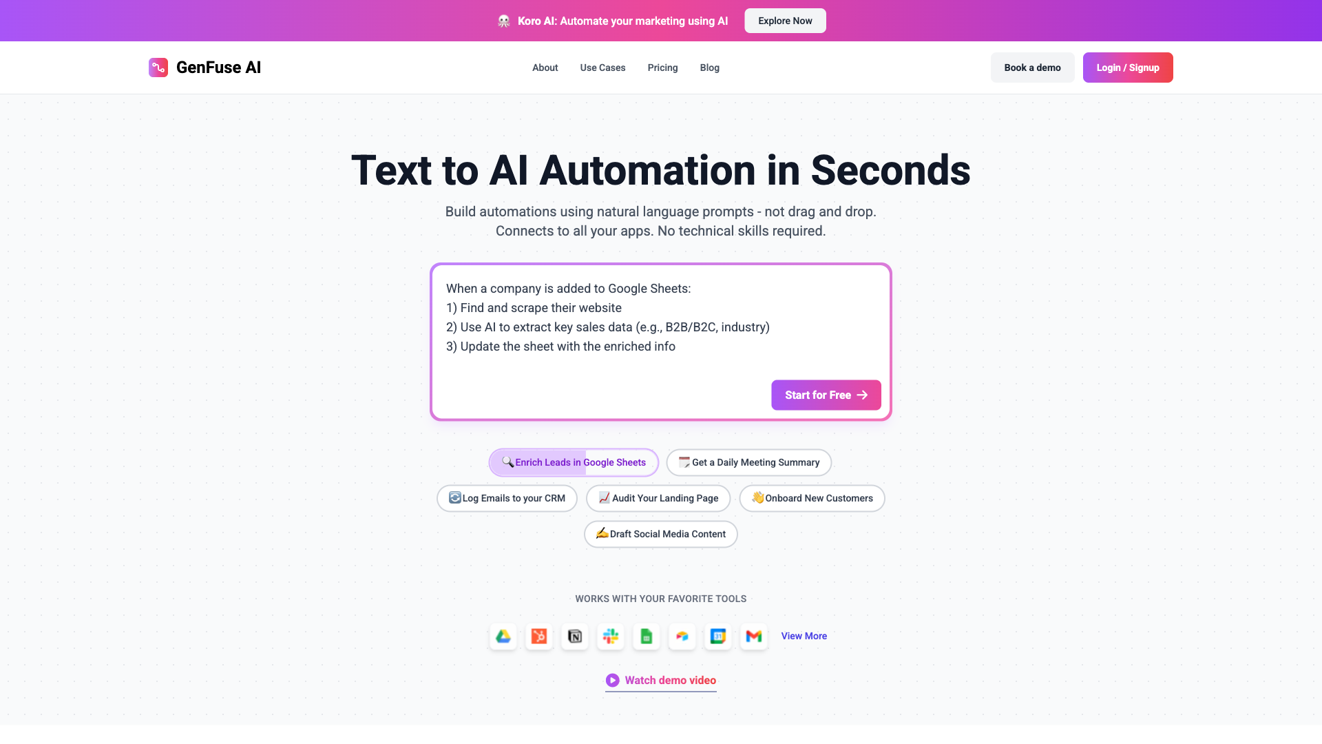 GenFuse AI - AI Workflow Automation Tool