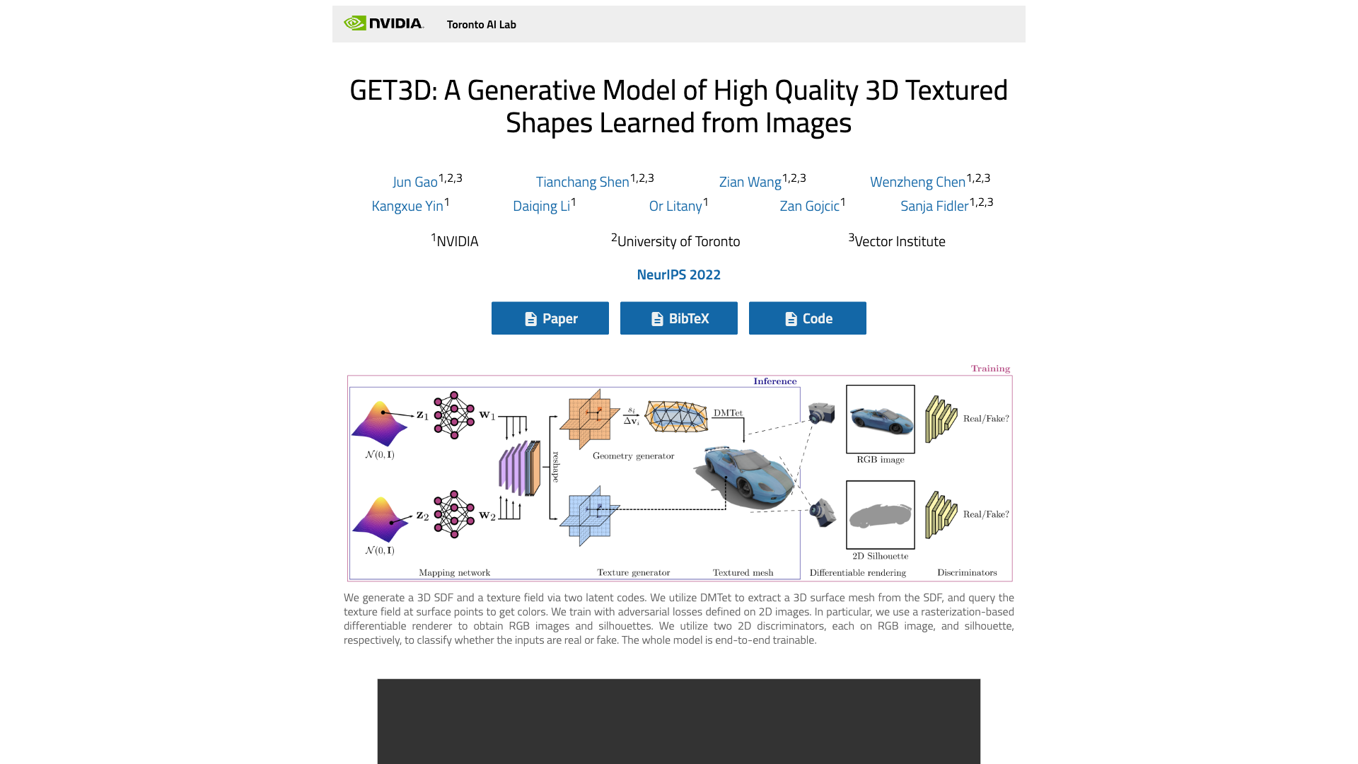 GET3D (Nvidia) - AI 3D Tool