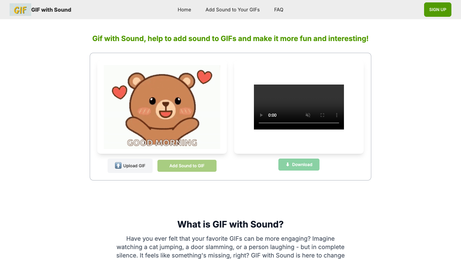Audio Sticker Gif GIF with Sound - AI Audio Generation Tool