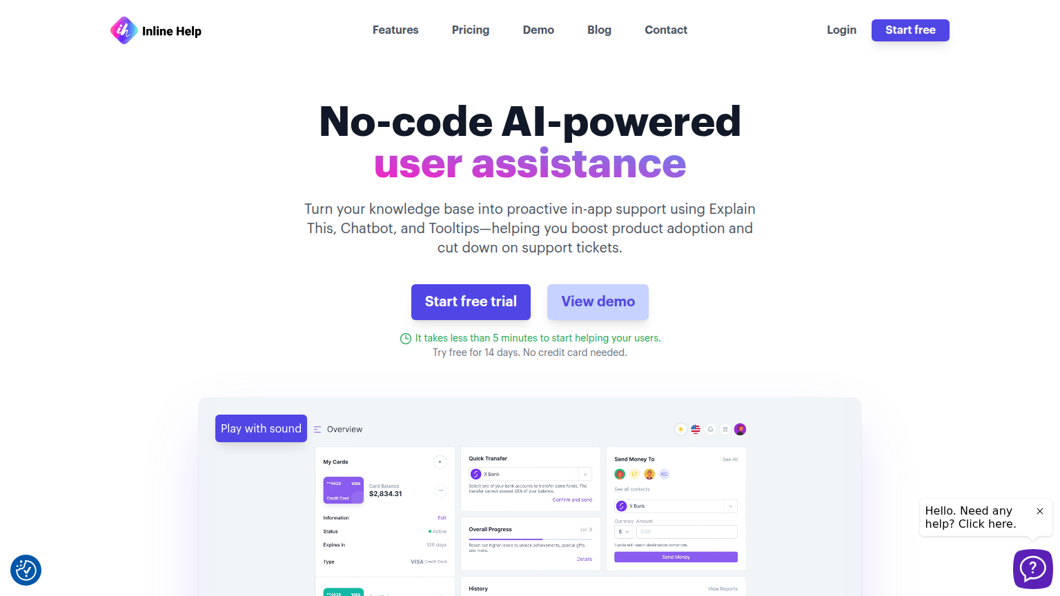 Inline Help - AI Customer Support Tool
