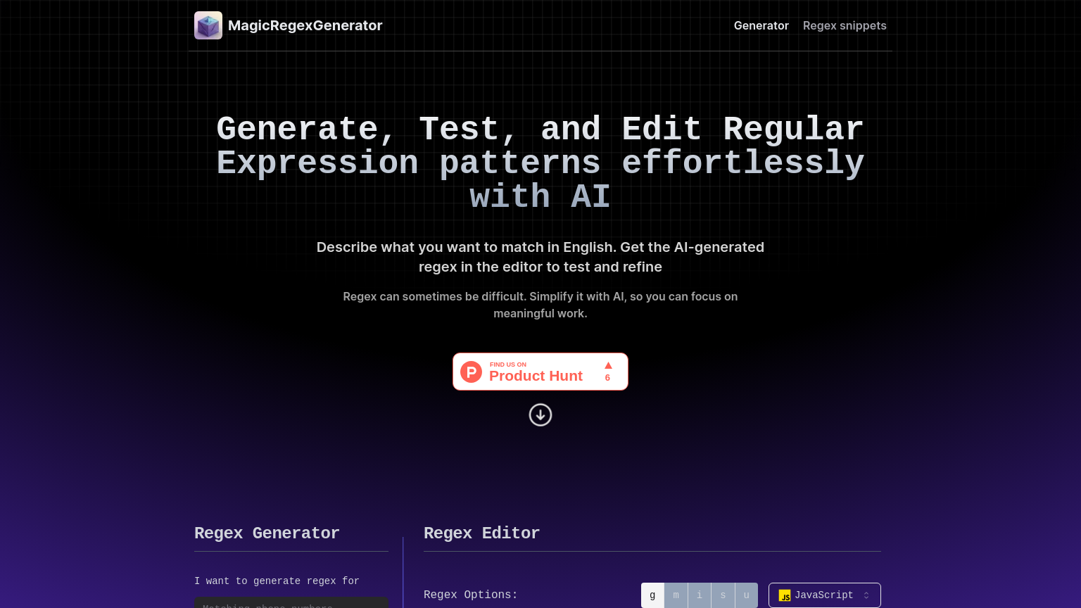 Magic regex generator