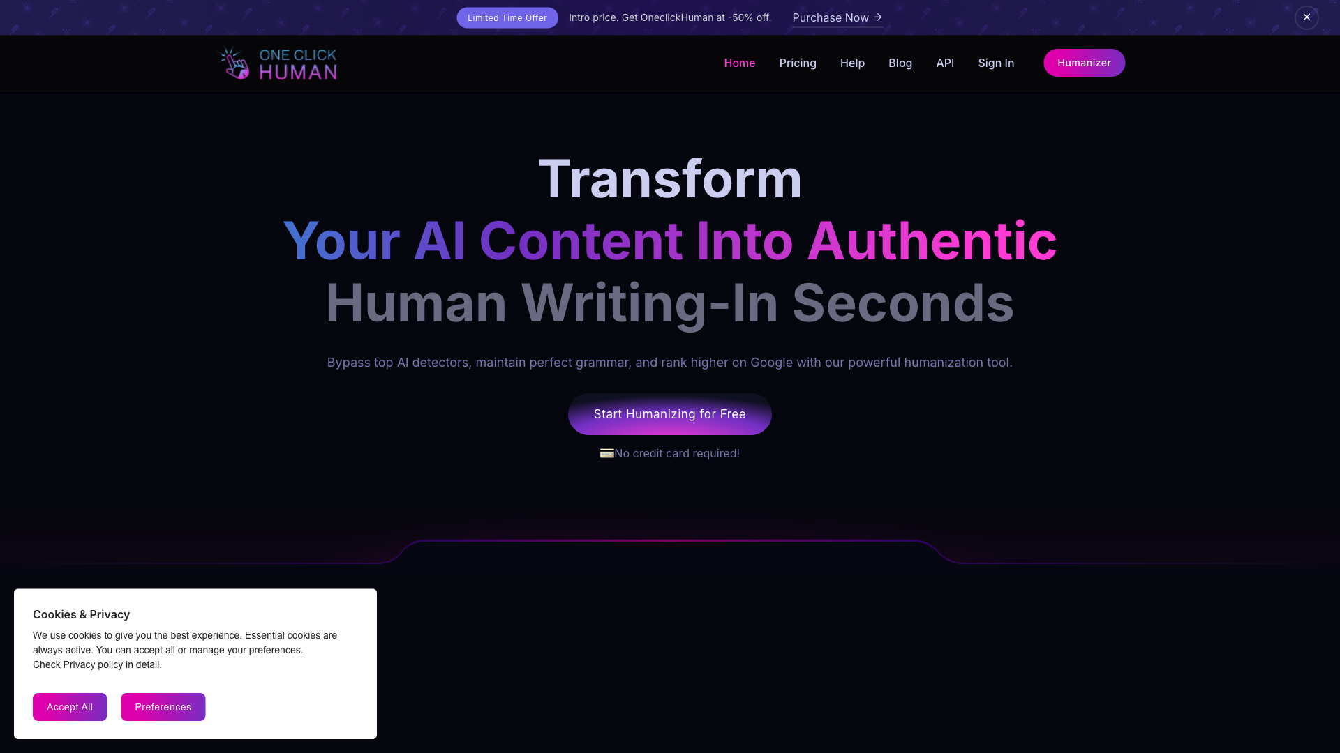 Human Button One Click Human - AI Paraphraser Tool