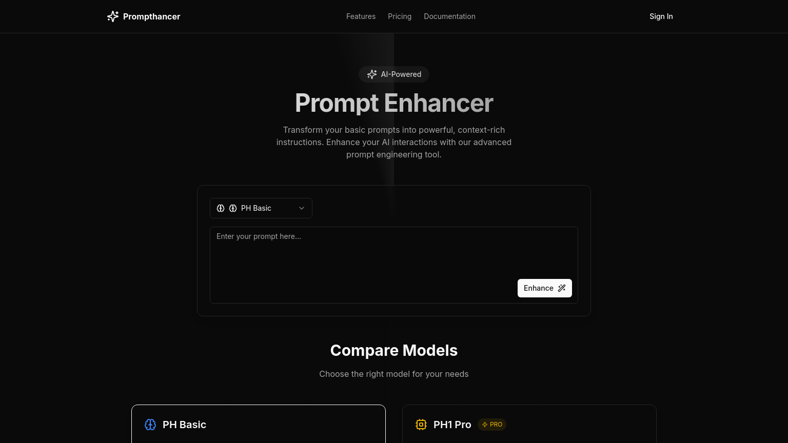 Prompthancer - AI Prompt Guides Tool