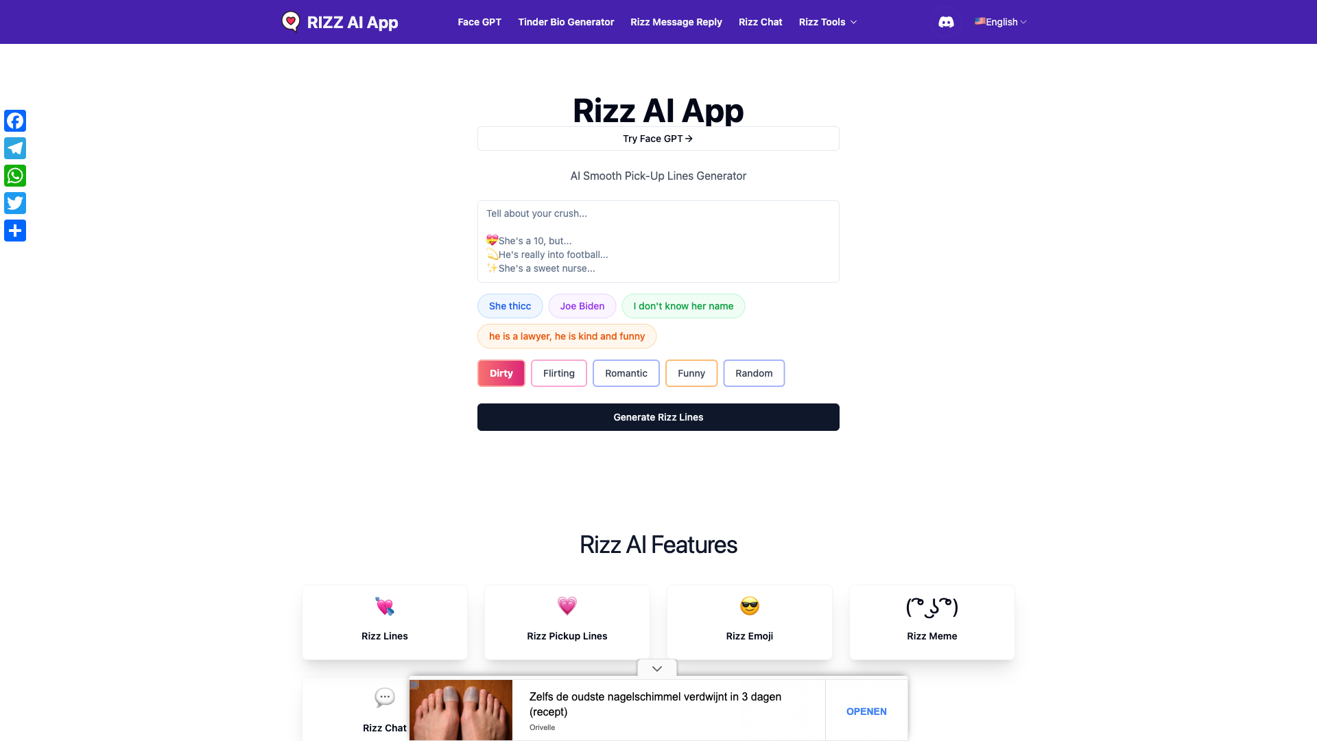 Rizzlines.app - AI Relationships Tool