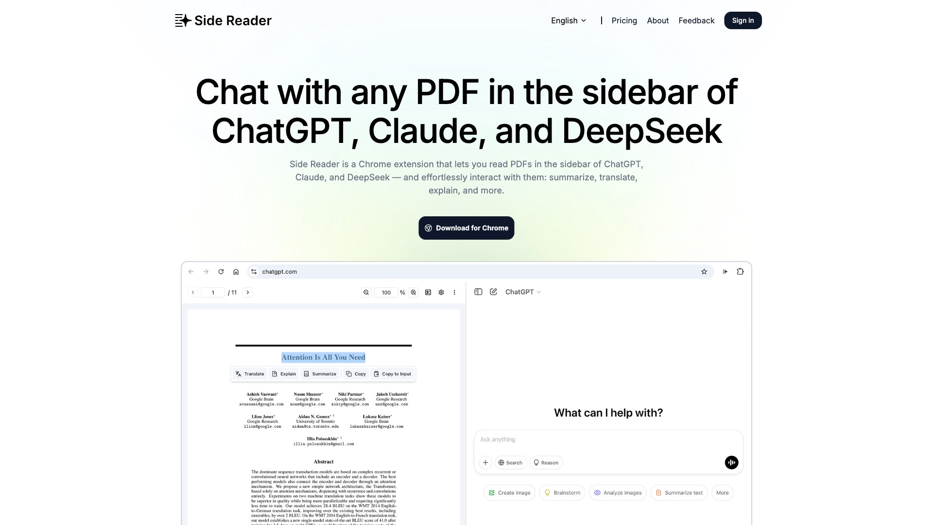 Side Reader - AI Document Assistant Tool