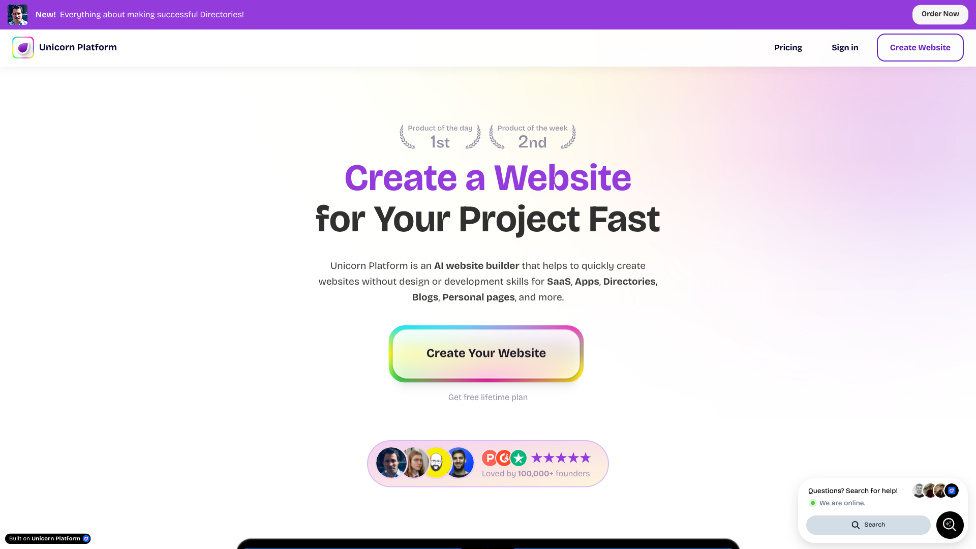 Unicorn Platform - AI No-Code Tool