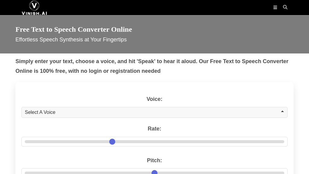 Vinish text to speech converter