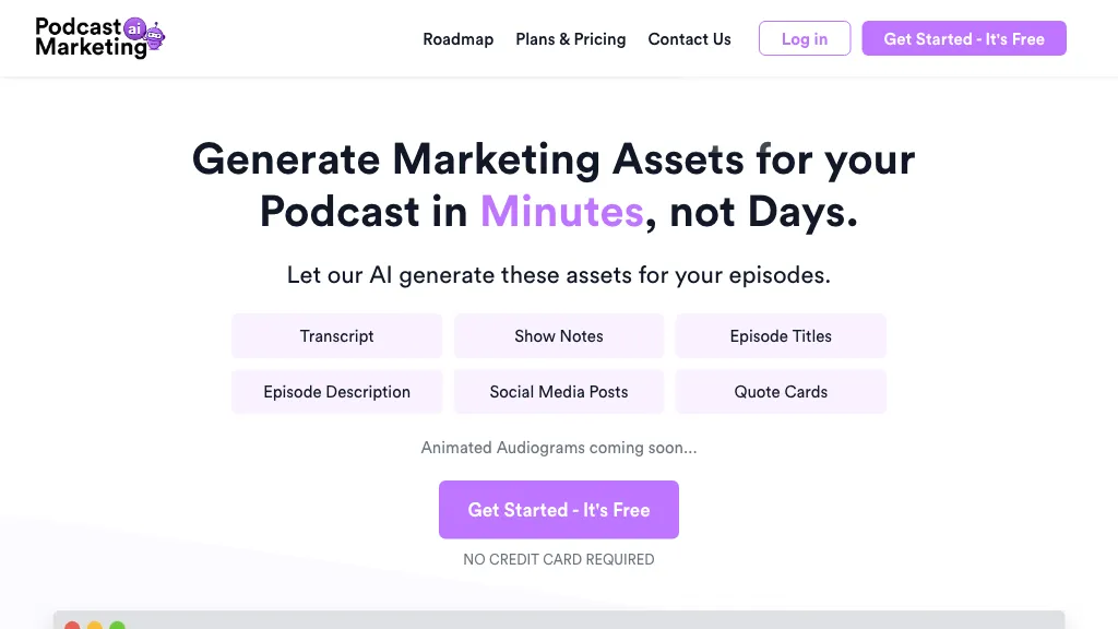 Podcast Marketing AI website