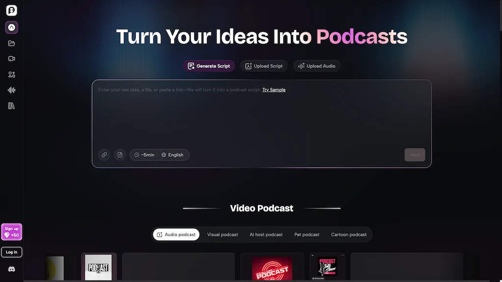PodcastorAI AI tool screenshot