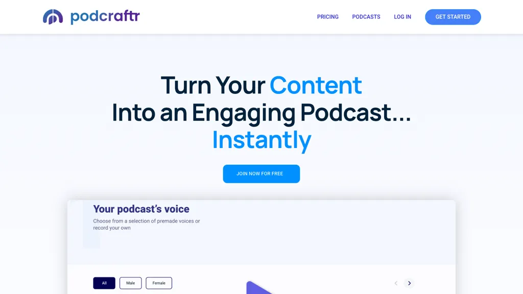 Podcraftr website