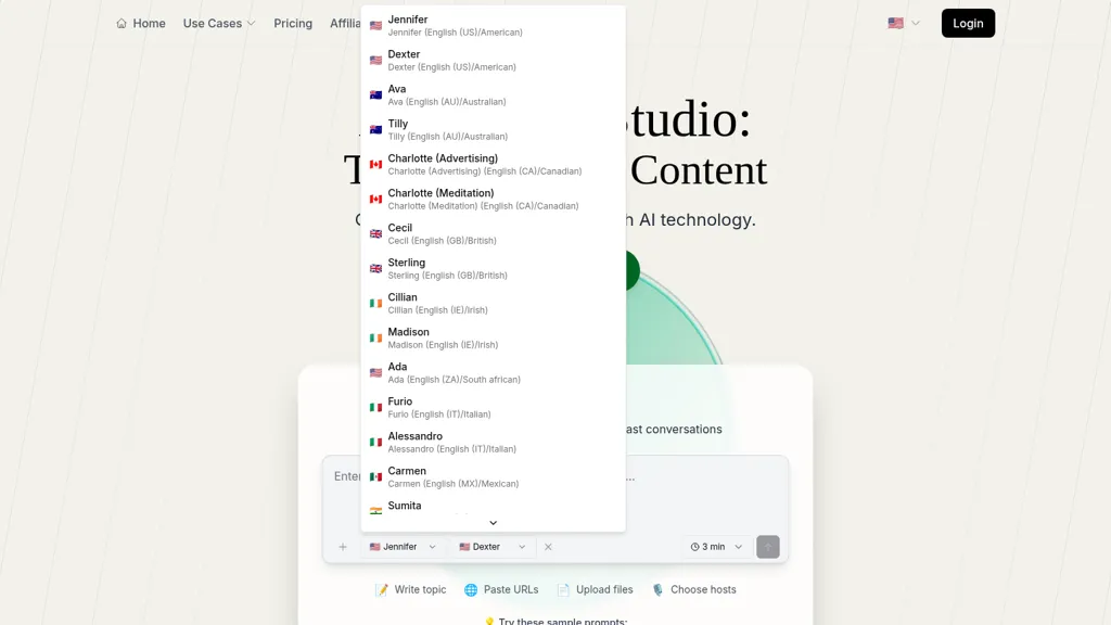 Podgen AI tool screenshot