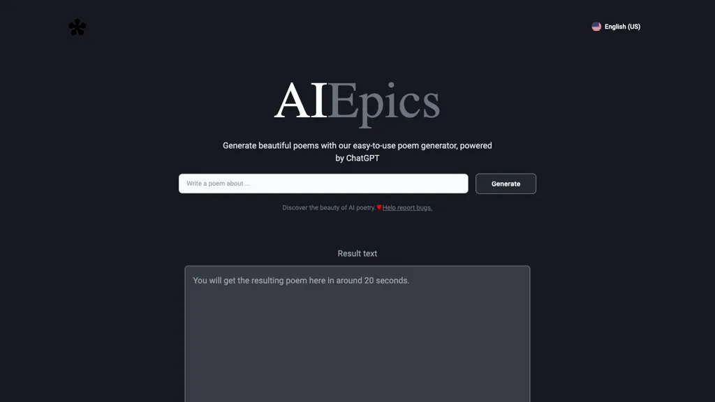 Poem generator website