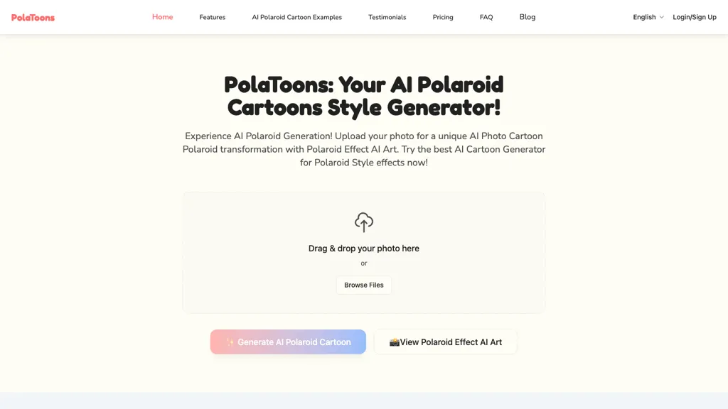 PolaToons AI tool screenshot