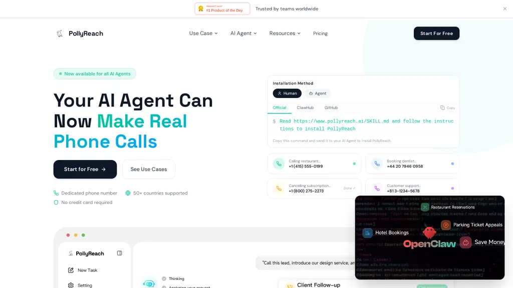 PollyReach AI tool screenshot