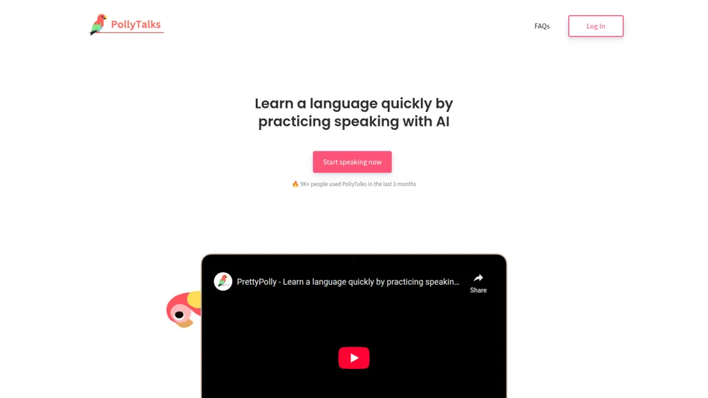 PollyTalks AI tool screenshot