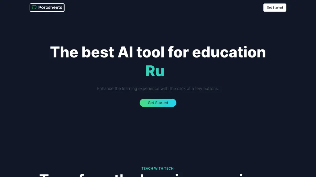 Porosheets website