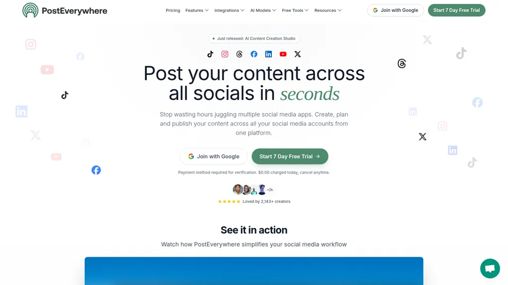 PostEverywhere.ai AI tool screenshot