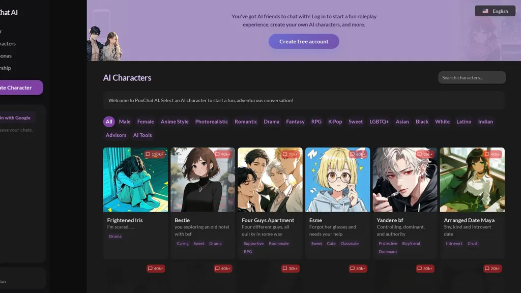PovChat AI AI tool screenshot