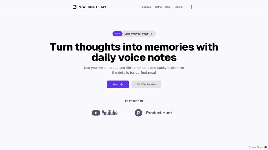 PowerNote website