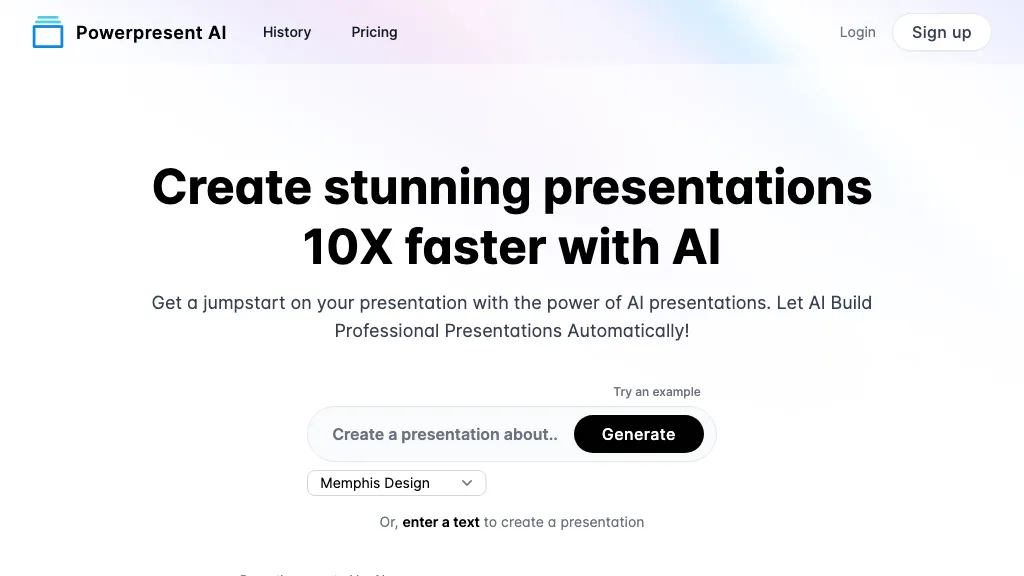 Powerpresent AI website