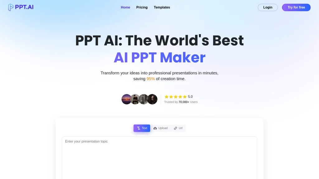 PPT.AI website