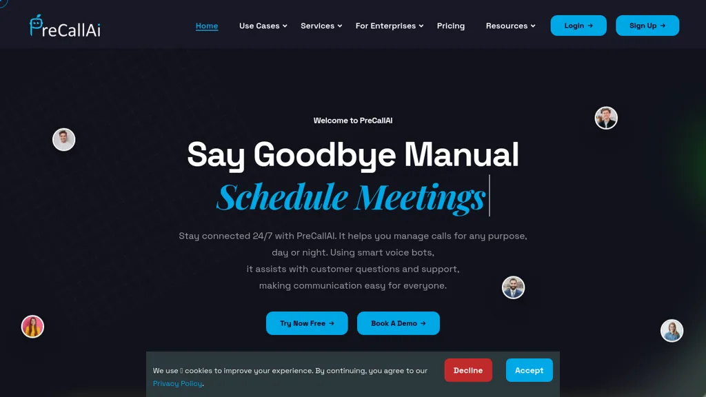 PreCallAI website