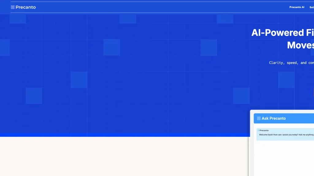 Precanto AI tool screenshot