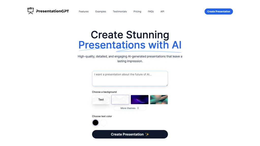 PresentationGPT website