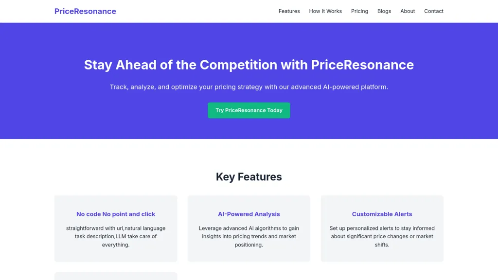 PriceResonance website