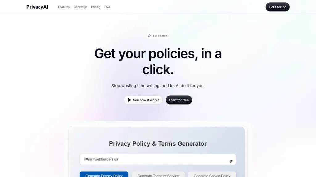 PrivacyAI website