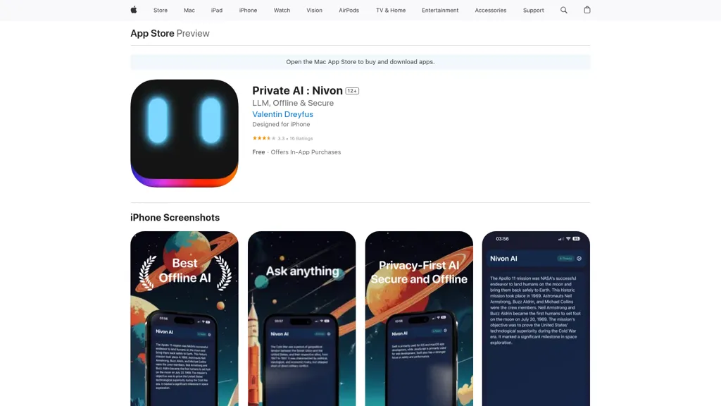 Private AI: Nivon AI tool screenshot