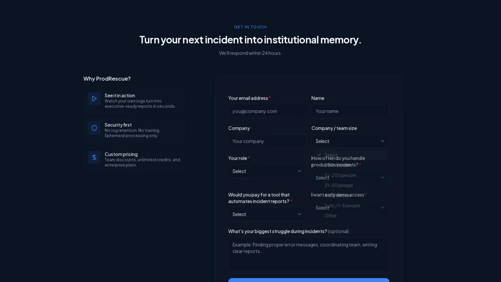 ProdRescueAI AI tool screenshot