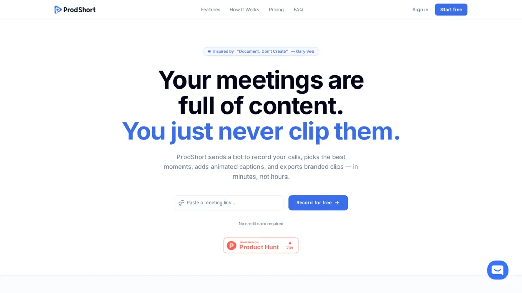 Prodshort.com AI tool screenshot