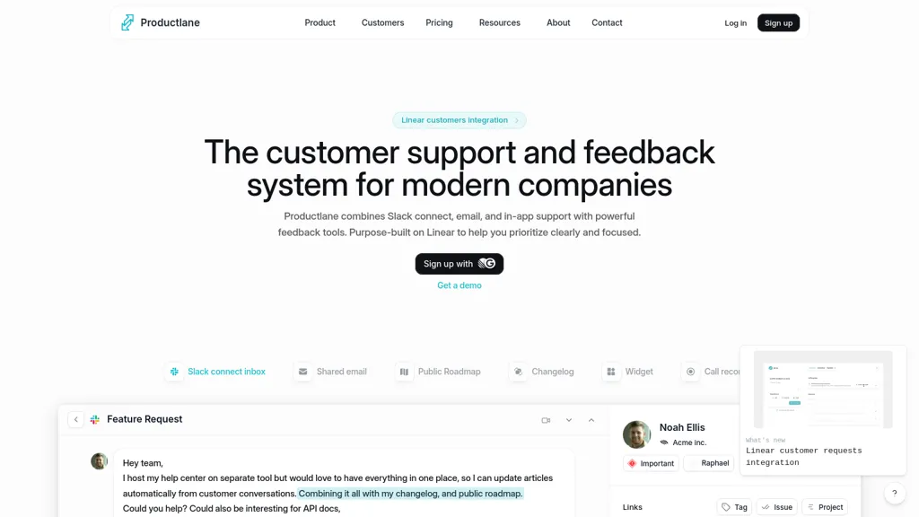 Productlane website